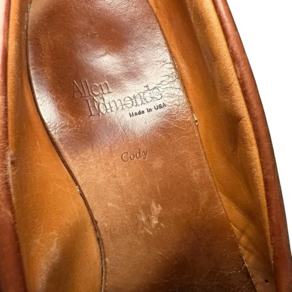 Allen Edmonds Cody Slip On Loafer Tassel Shoes Woven Leather Brown Size 9D 1849